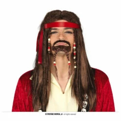Brown Wig With Dreads And Goatee