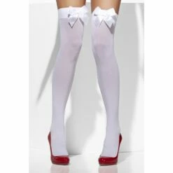 Smiffys Opaque Hold-Ups, White Bows