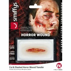 Smiffys Horror Wound Transfer, Cut & Slashed Wound