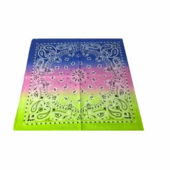 Bandana, Green Pink & Blue Paisley