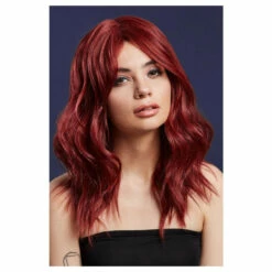Smiffys Fever Ashley Wig, Ruby Red