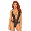 LEG AVENUE Lace Deep-V Teddy & Stockings -Snazaroo Sales 81406 001 03 39930d6be9 1