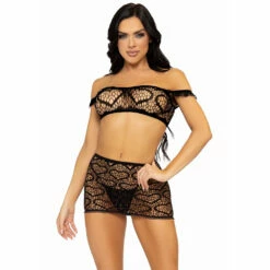 LEG AVENUE 3 Piece Top, Mini Skirt & G-string -Snazaroo Sales 86138 001 05 3ce56276f9