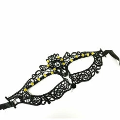 Lace Mask With Gold Beads