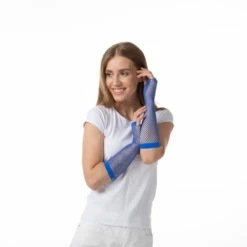 Fishnet Gloves, Blue -Snazaroo Sales gloves netted blue 1995 d452ab03bb