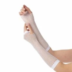 Fishnet Gloves, White