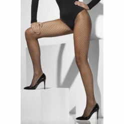 Smiffys Lattice Fishnet Tights, Black