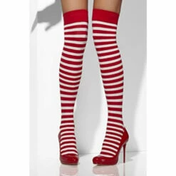 Smiffys Opaque Hold-Ups, White & Red