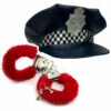 Blue Checkered Police Hat & Red Fluffy Cuffs -Snazaroo Sales s l1600 898b8c7acf