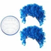 2x Blue Afro & White Face Paint Set