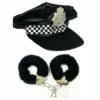 Flat Checkered Police Hat & Fluffy Black Cuffs -Snazaroo Sales s l1600 ebc5b8cca1