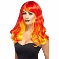 Smiffys Ombre Devil Flame Wig, Red & Orange