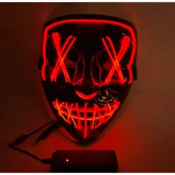 LED Stitches Mask, Red