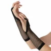 Finger Loop Fishnet Gloves, Black