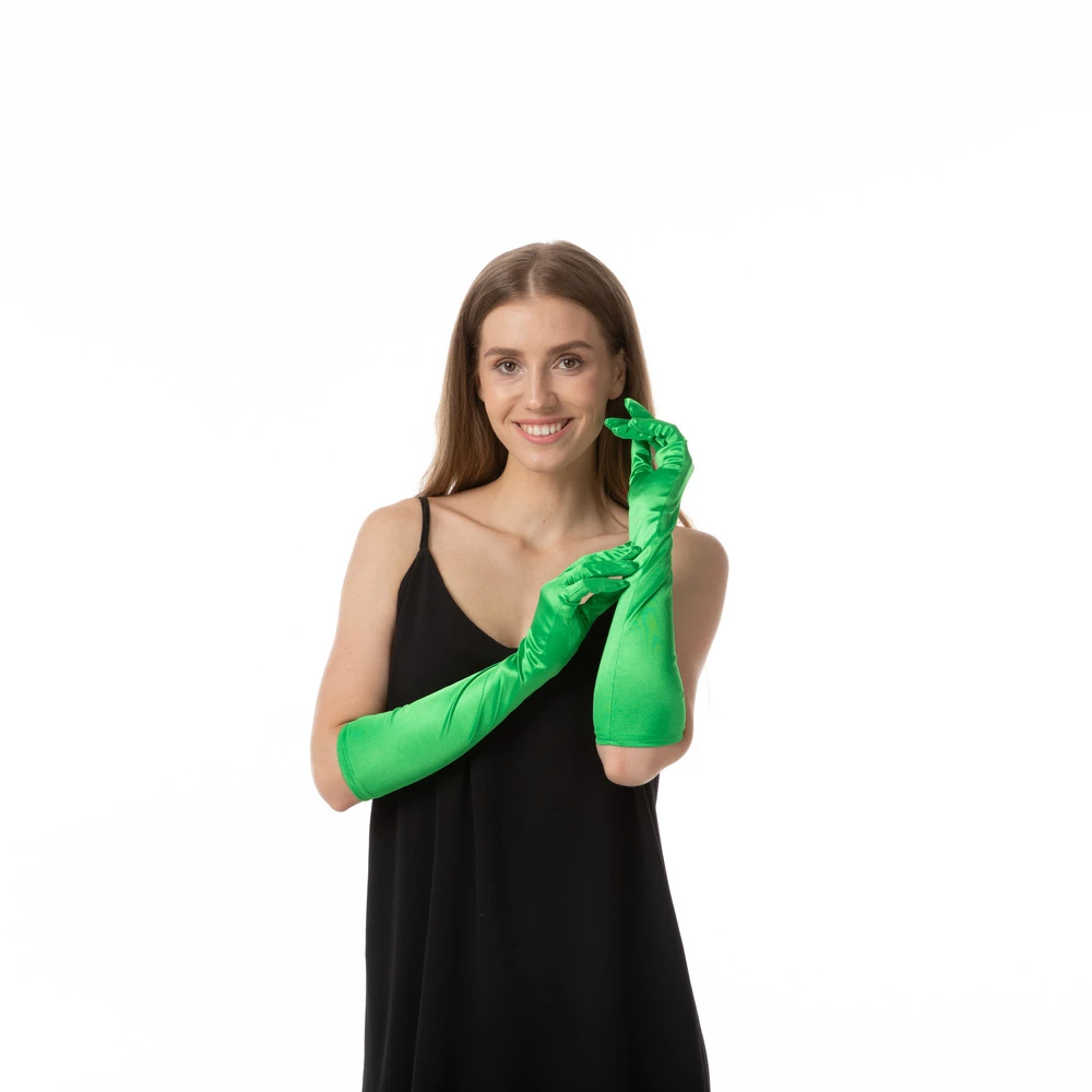 Long Gloves, Green 4 Long Gloves, Green - Image 2