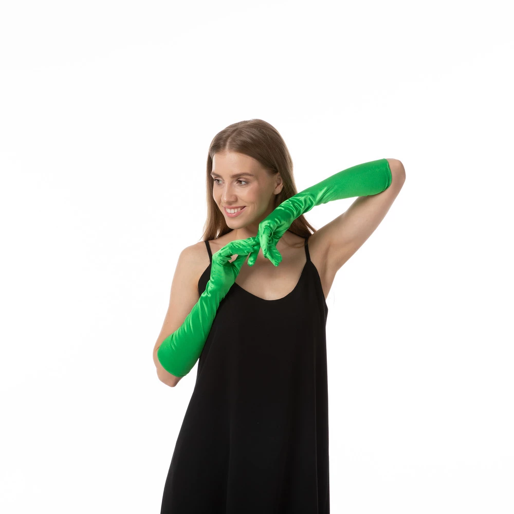Long Gloves, Green 5 Long Gloves, Green - Image 3