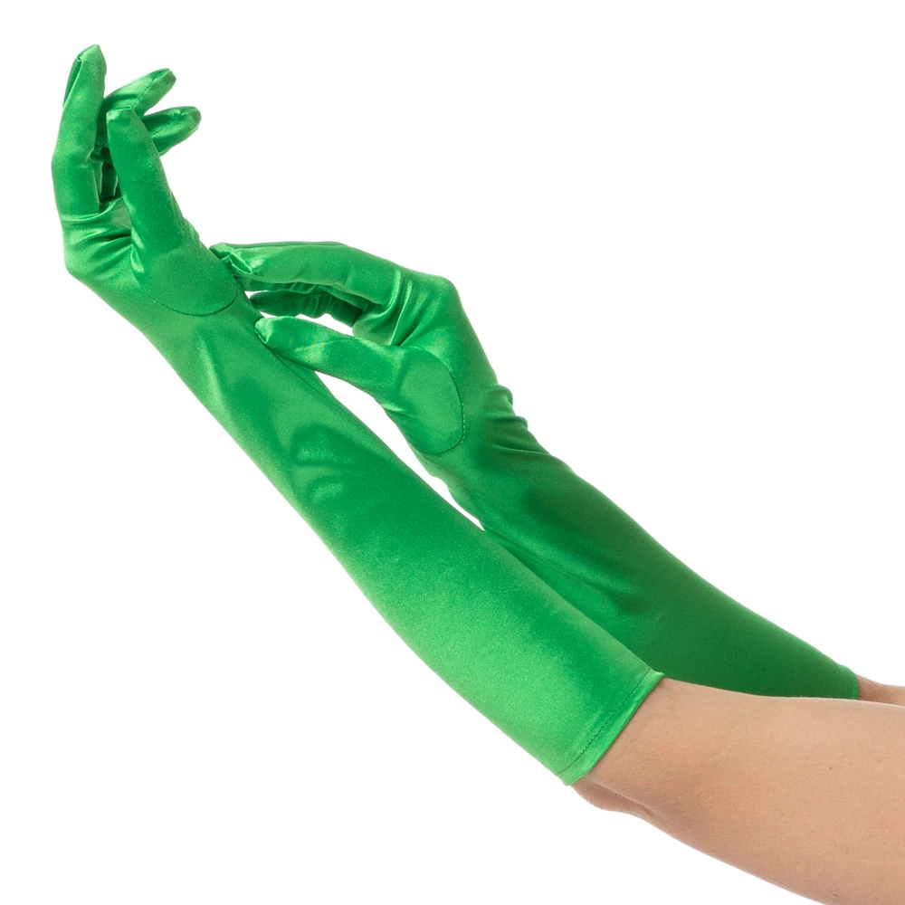 Long Gloves, Green 3 Long Gloves, Green