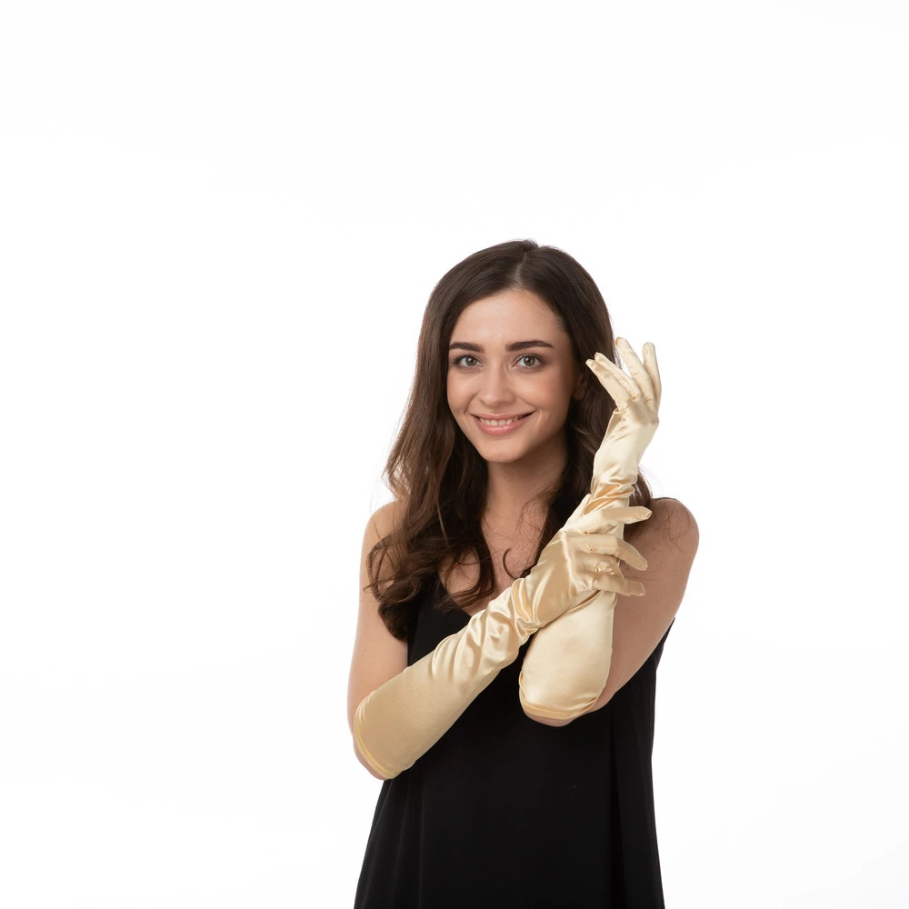 Long Gloves, Gold 4 Long Gloves, Gold - Image 2