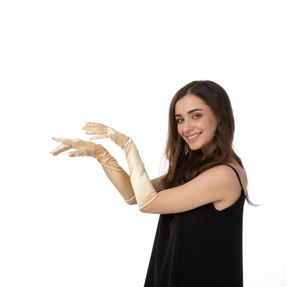 Long Gloves, Gold 5 Long Gloves, Gold - Image 3