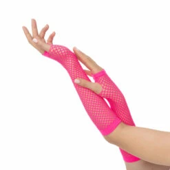 Fishnet Gloves, Hot Pink