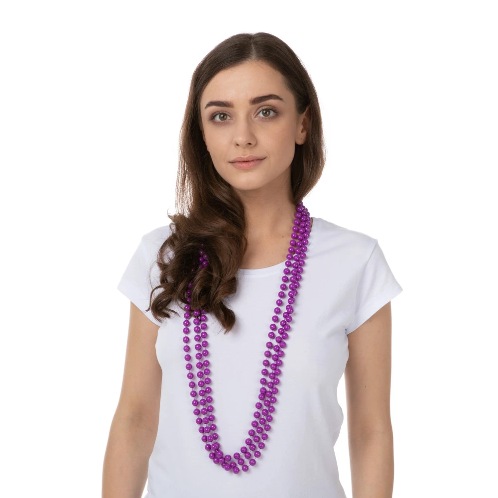 1980s Beaded Necklace, Purple 3 1980s Beaded Necklace, Purple