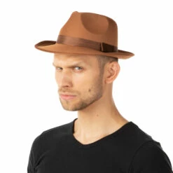 Deluxe Brown Gangster Hat