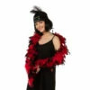Feather Boa, Red With Black Tips