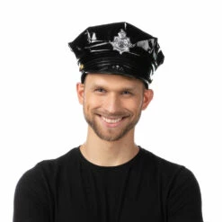 Leather Look Police Hat