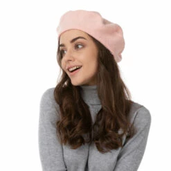 Beret Hat, Baby Pink